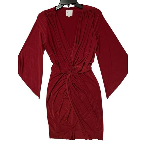 MISA LOS ANGELES Bell Sleeve Twist Front Teget Mini Dress - Picture 4 of 15